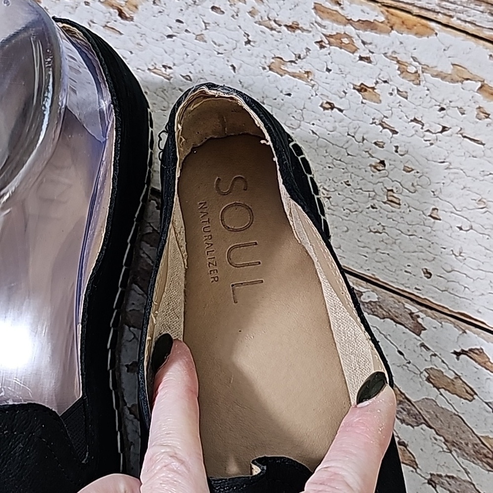 Black Espadrille Slip-On Shoes - Picture 3 of 5